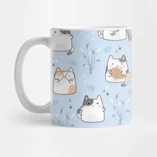 Seamless Pattern Cute Kawaii Cats Mug